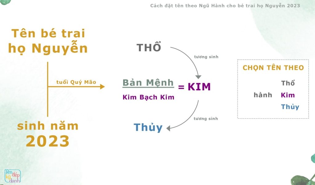 Cách đặt tên theo ngũ hành cho bé trai họ Nguyễn 2023