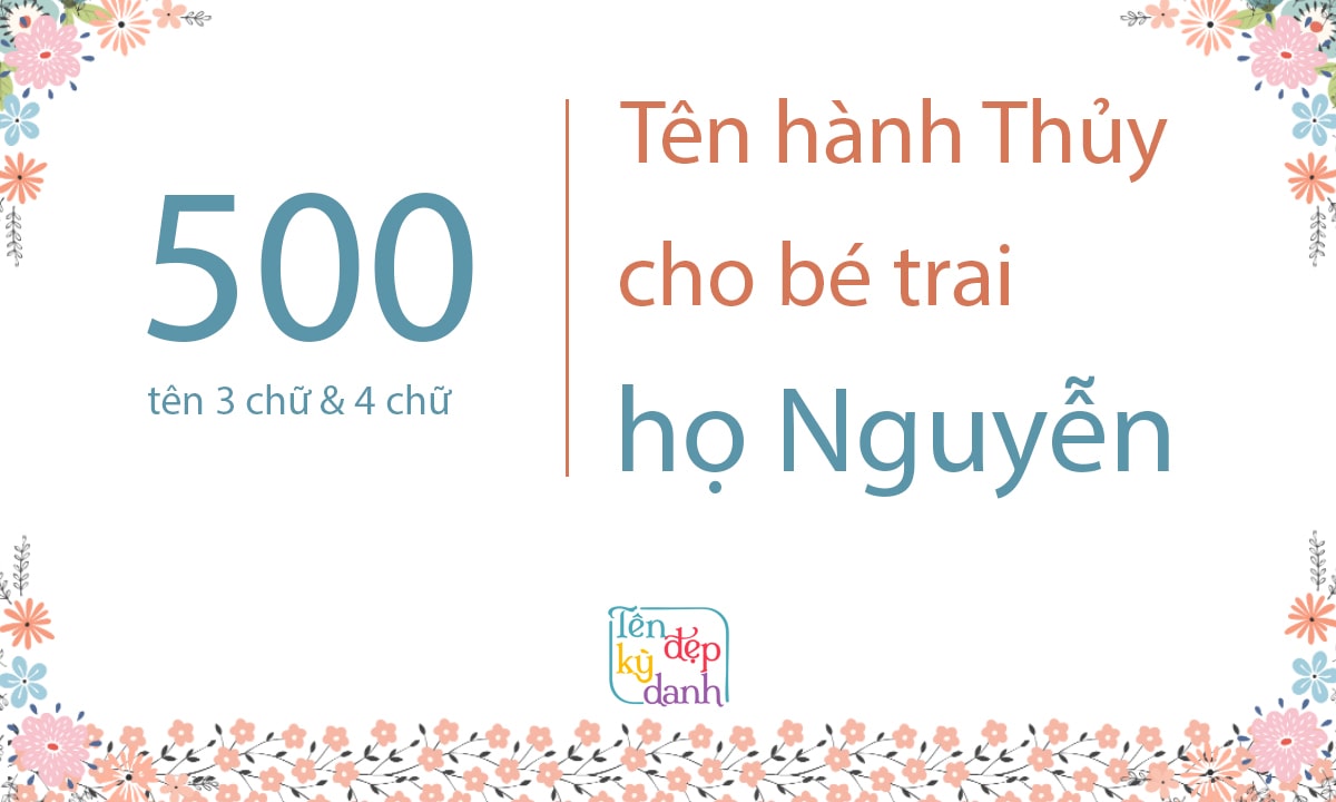 500 tên hành Thủy cho bé trai họ Nguyễn